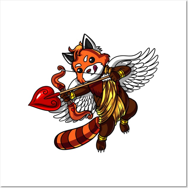 Red Panda Bear Cupid Wall Art by underheaven